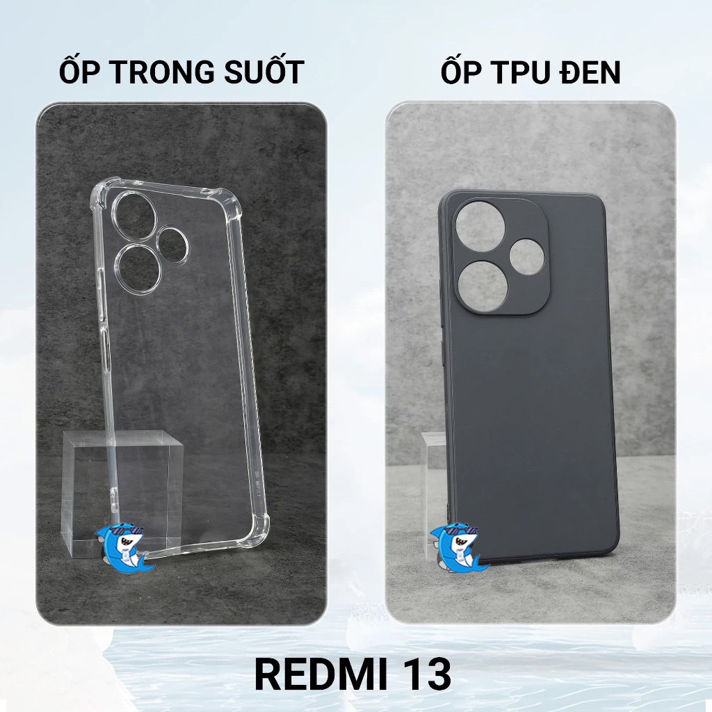 Ốp lưng Redmi 13 dẻo trong suốt silicon cao cấp chống sốc chống va đập ố có gờ bảo vệ bốn góc camera