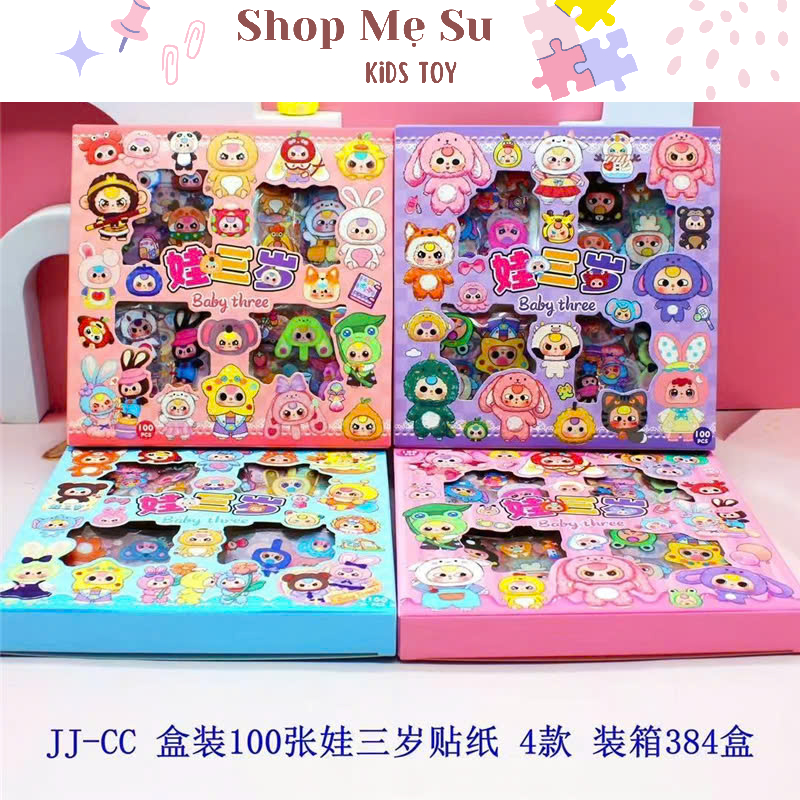 [Baby Three] Hộp 96 Tấm Sticker Baby Three BB3 Hình Dán Chống Nước ...