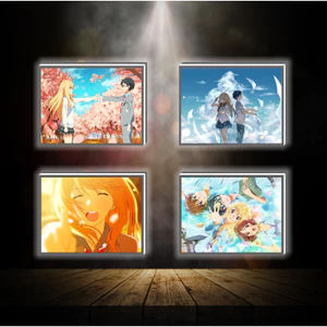 Tranh đèn led 3D đổi màu Tháng tư là lời nói dối của em - Tranh đèn led 3D ANIME trang trí bàn làm việc, đèn ngủ