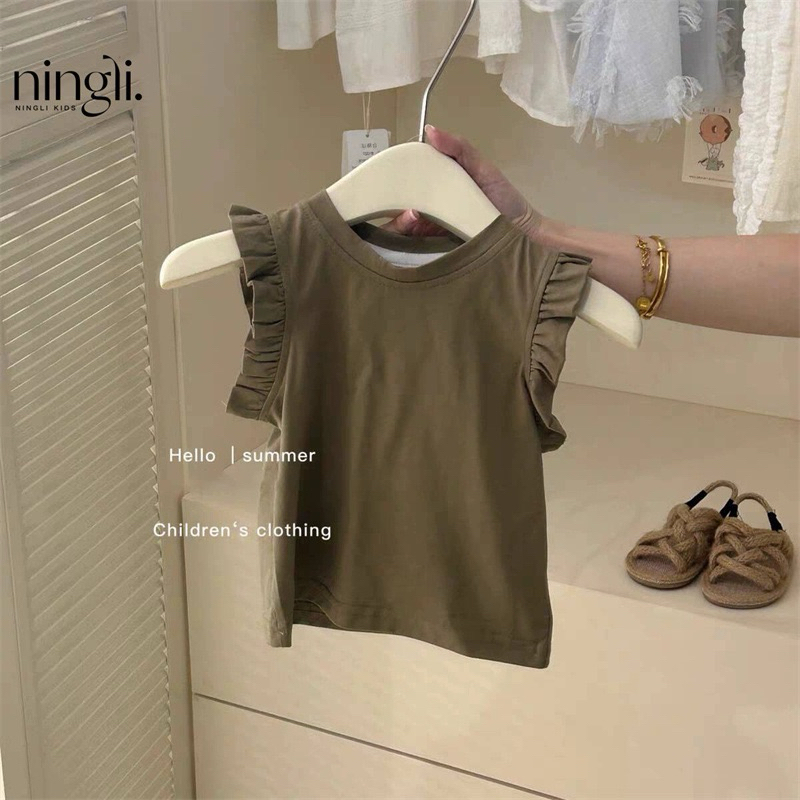 (Order) Váy yếm có 2 túi bên sườn phồng kèm áo sát nách mặc trong tay bèo dành cho bé gái