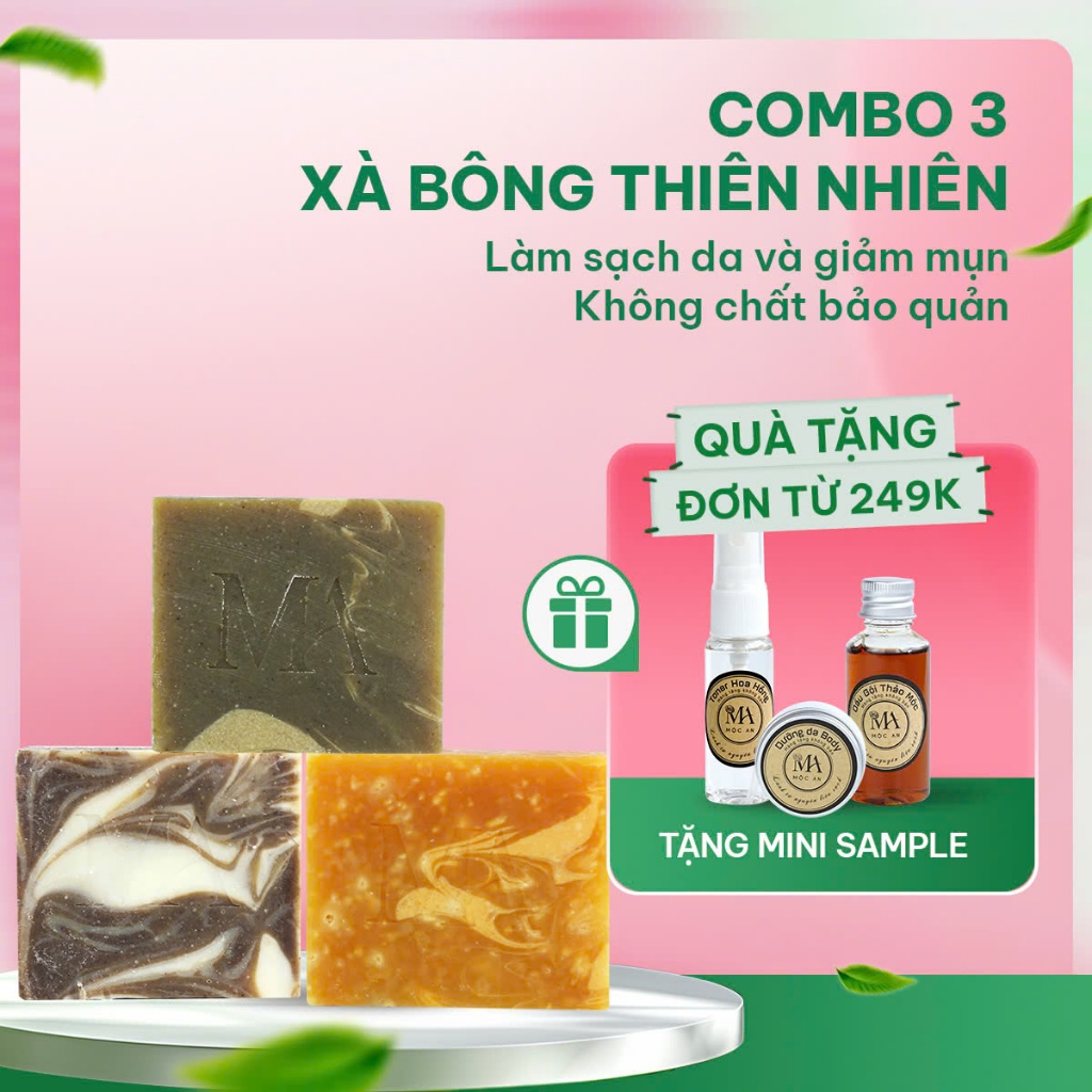 Ảnh Combo 3 Xà Bông Thiên Nhiên Mộc An Chăm Sóc Face & Body, Dưỡng Da Mềm Mịn, Loại Bỏ Tế Bào Chết 1