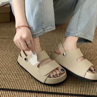 Dép sandal nữ quai hậu đế dày tăng chiều cao da lộn di học đi chơi siêu bền mã 84