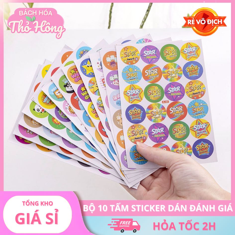 3 Bộ 10 Tấm Sticker Dán Đánh Giá