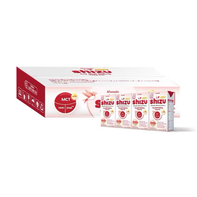 {Hot} Sữa Bột Pha Sẵn cho bé từ 6 tháng Aiwado Shizu Gold Suy Dinh Dưỡng Thấp Còi thùng 48 hộp 110ml