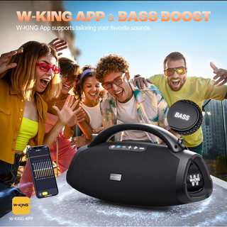 *LOA CAO CẤP* LOA WKING X20 công suất 200W RMS cấu hình 2.1 có app chỉnh EQ riêng biệt chức năng đồng bộ 2 loa, trạm sạc