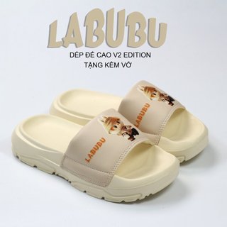 [ Đế Cao 4Cm ] Dép Labubu V2 đế cao 4cm thời trang cho nữ, dép in dập nổi cực bền kèm vớ