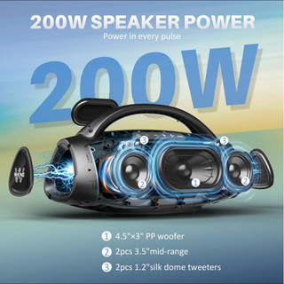 *LOA CAO CẤP* LOA WKING X20 công suất 200W RMS cấu hình 2.1 có app chỉnh EQ riêng biệt chức năng đồng bộ 2 loa, trạm sạc