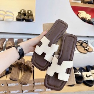 Dép lê nữ đế thấp chữ H Linhl Shop Chất da mền êm chân mã 91