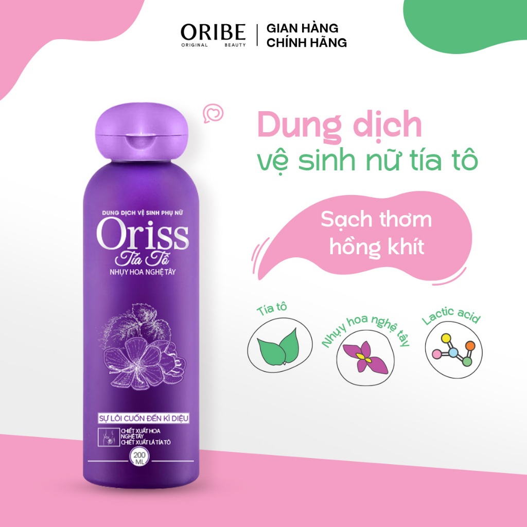 Ảnh Dung dịch vệ sinh phụ nữ Oriss tía tô làm sạch dịu nhẹ ngăn mùi ngừa vấn đề phụ khoa 200ml 2