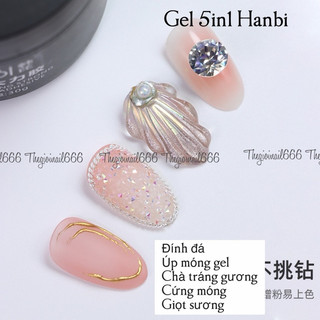 Gel Đa Năng 5in1 Hanbi – Gel Làm Móng Lấp Lánh, Dễ Sử Dụng, 2 Size Lớn Nhỏ