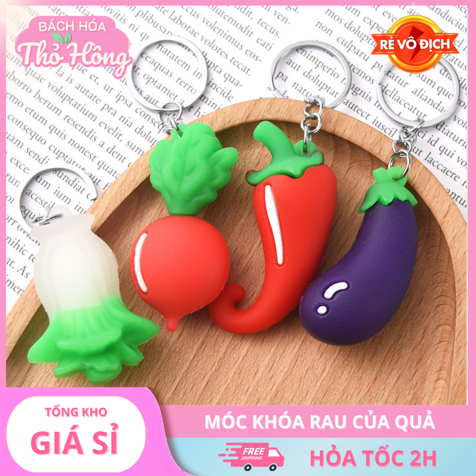 (Thaosi8420) Móc khóa rau của quả dễ thương 2.5*6cm