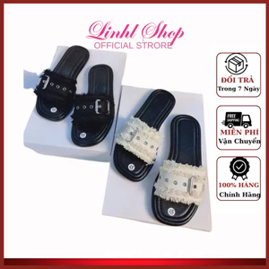 Dép quai ngang nữ đế thấp Linhl Shop chất vải siêu đẹp siêu êm mã 92