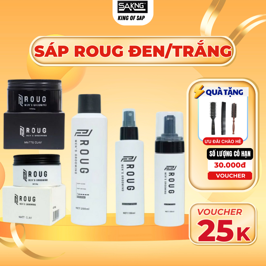 Sáp vuốt tóc Roug Matte Clay 90gr đen trắng cho tóc mỏng nhập Singapore ...