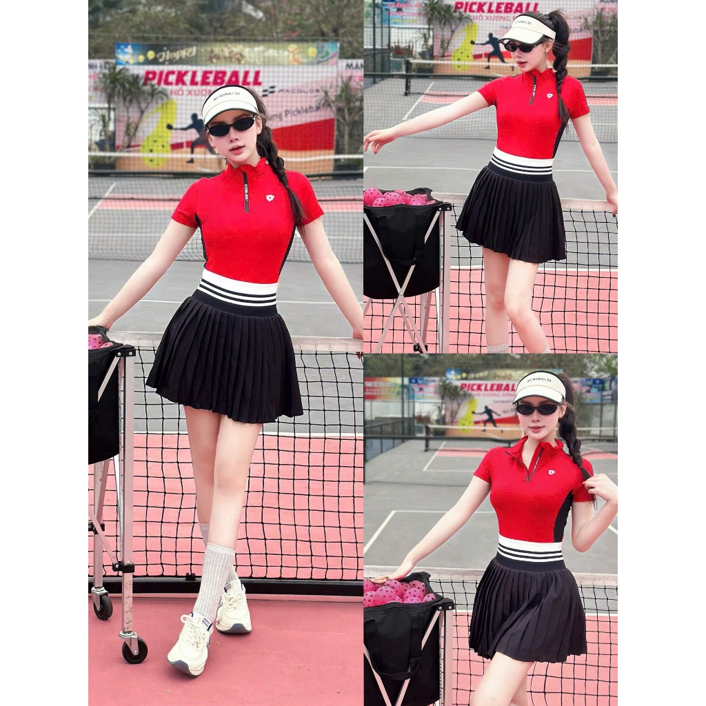 [NEW PICKLEBALL] Bộ thể thao nữ, Bộ váy áo chơi Pickleball, Tennis, Golf, Cầu lông- Hàng QC cao cấp