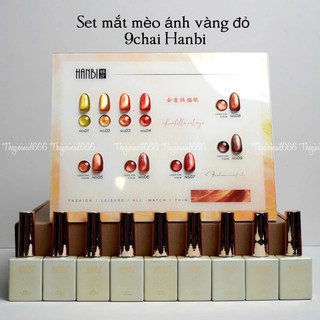 Set Mắt Mèo Kim Cương Vàng Hanbi – 9C Mắt Mèo Sắc Sảo, Tạo Hiệu Ứng 3D Lấp Lánh