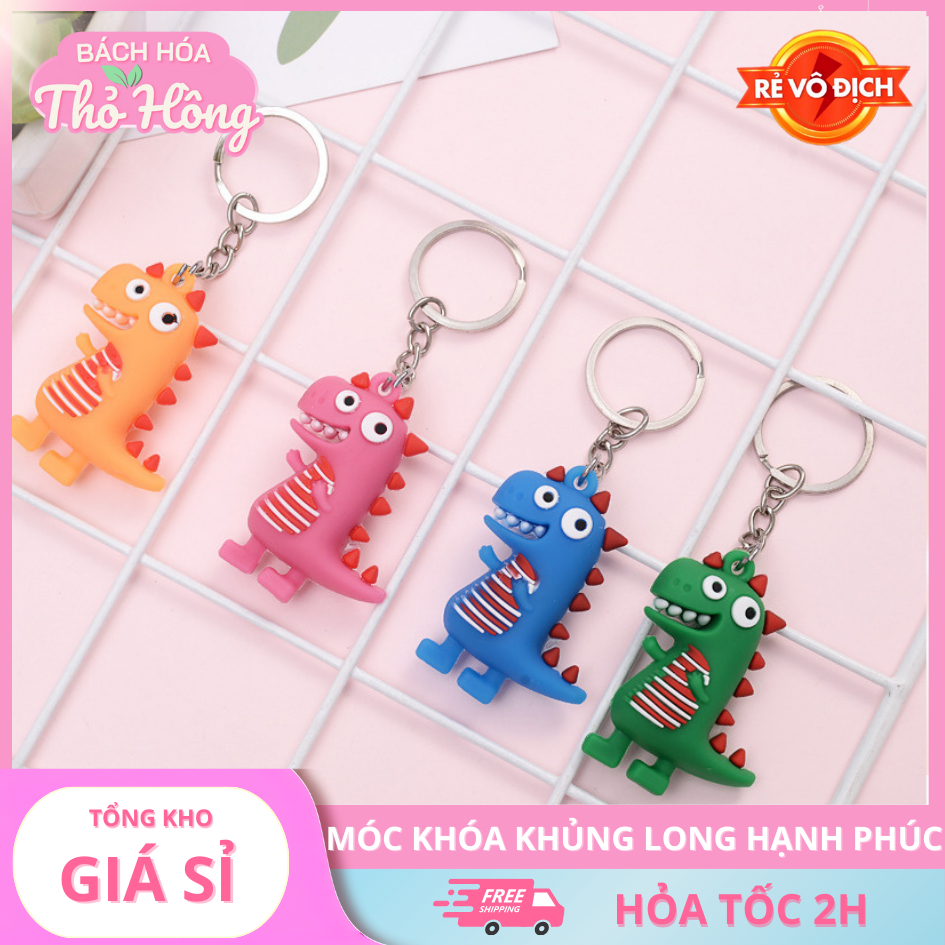 3 Móc Khóa Khủng Long Hạnh Phúc 3.8*5Cm