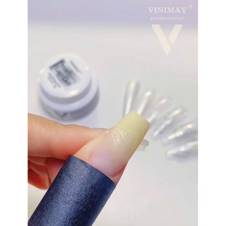 Gel Thạch Cao Vinimay Trắng Ánh Ngọc Trai – Móng Sáng Bóng, Sang Trọng