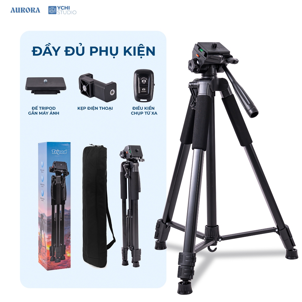Chân Máy Ảnh Aurora SteadyPro S180 - Tripod Chuyên Dụng Cho Quay Video, Livestream