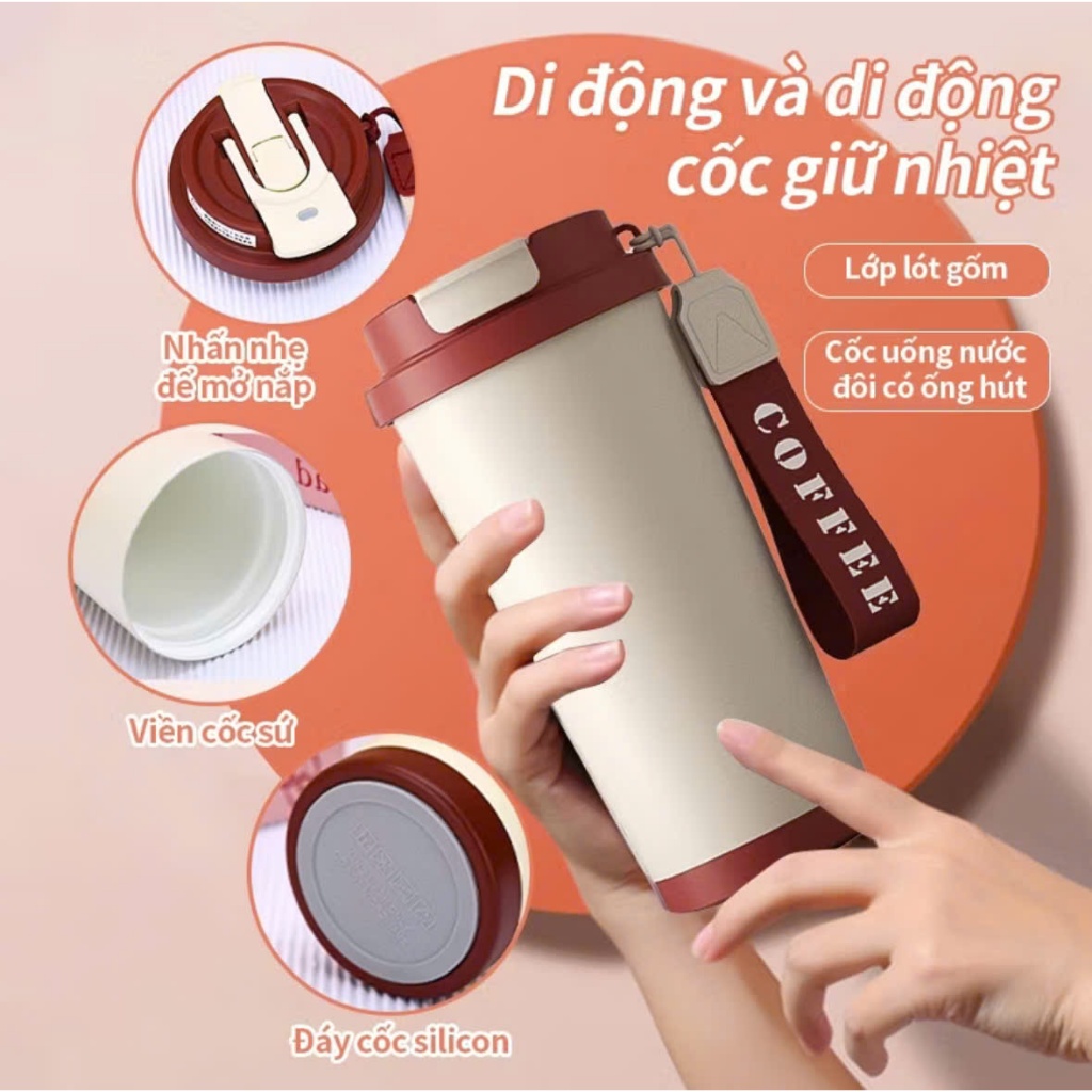 Ly Giữ Nhiệt Coffee Lót Gốm Inox 316 Cao Cấp Dung Tích 530ml Tiện Lợi ...