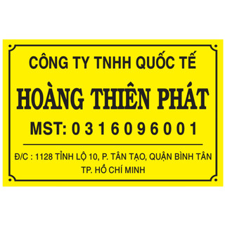 ( Giao hoả tốc ) Bảng công ty mica kích thước 20*30 tặng kèm băng keo 2 mặt.