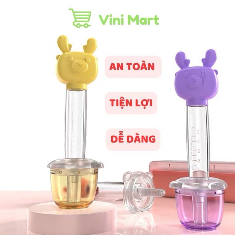 Dụng Cụ Cho Bé Uống Th.uốc, Ống Bón Sữa Cho Bé Chống Sặc có đầu Silicon (tặng kèm cây cọ)
