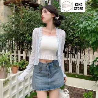 Chân váy jean nữ chữ a dáng ngắn cạp cao có quần lót trong trẻ trung năng động chất liệu jean cao cấp KOKO CVN 07