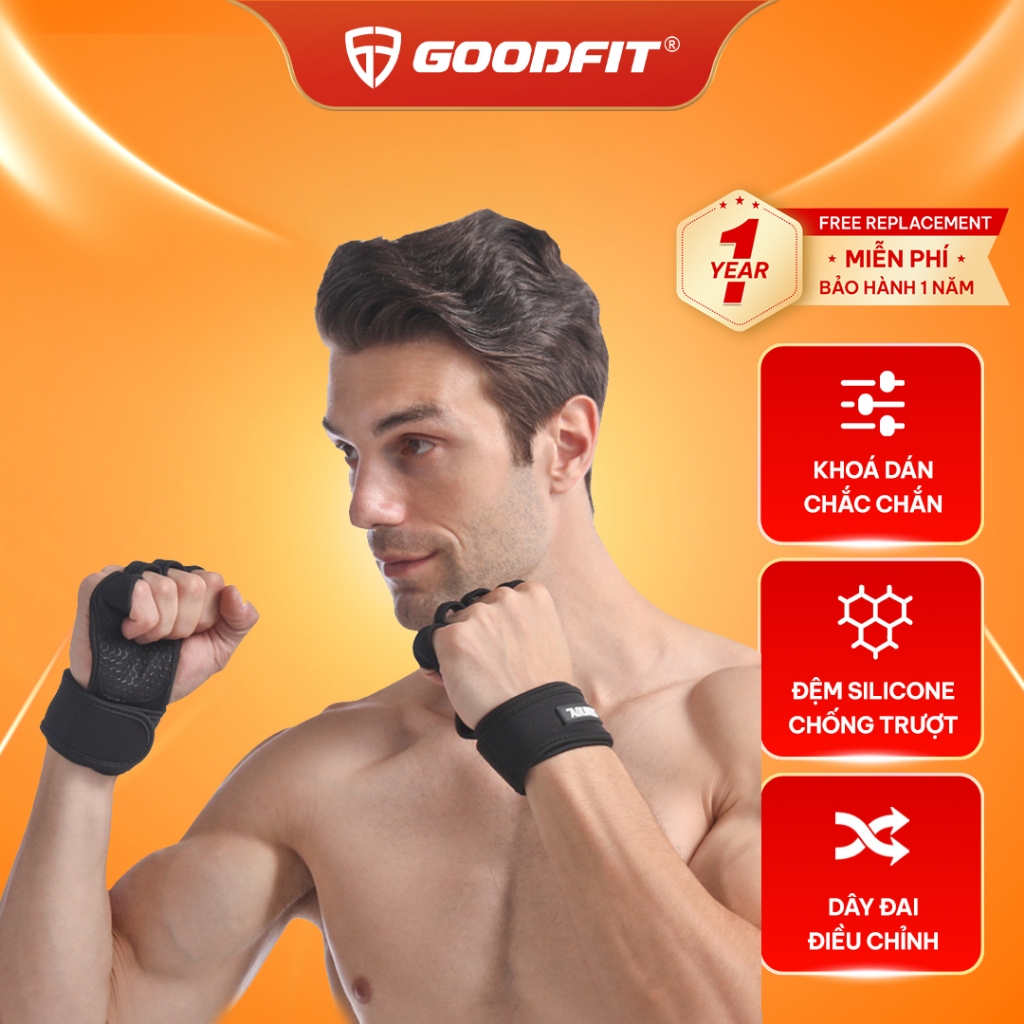 Ảnh Găng tay tập Gym kết hợp quấn cổ tay GoodFit GF207G chống chai tay, bảo vệ cổ tay 1