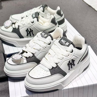 Giày thời trang mùa hè bigsize nam nữ MLB chunky độn đế màu trắng đen , sneaker big size cao cấp tăng chiều cao