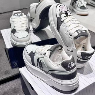 Giày thời trang mùa hè bigsize nam nữ MLB chunky độn đế màu trắng đen , sneaker big size cao cấp tăng chiều cao