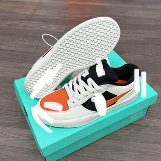 Giày thể thao bigsize nam nữ 58 mùa hè cổ thấp đế bằng màu trắng nâu cam siêu êm nhẹ ,sneaker thời trang cao cấp da phấn