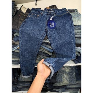 [loại lai biên dày đẹp] quần bò màu xanh cổ điển selvedge denim vải nhật