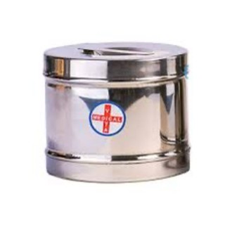 Hộp gòn, hộp inox tròn có nắp đậy.