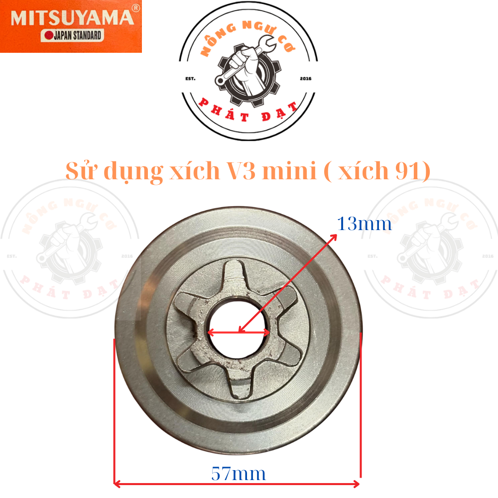 Combo Bộ Chuông Bố máy cưa 2500 MITSUYAMA sử dụng xích V3 mini (xích 91)