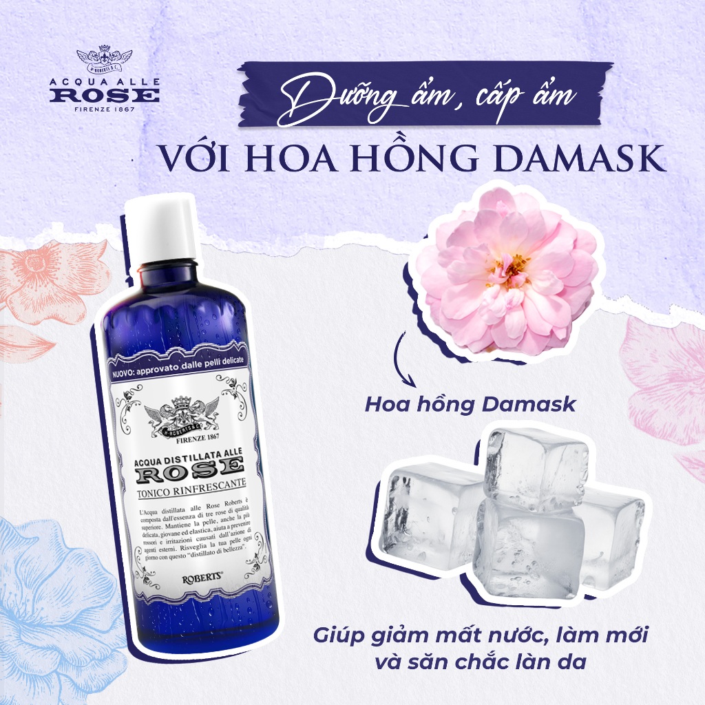 Ảnh Nước hoa hồng Toner Acqua Alle Rose hỗ trợ bổ sung độ ẩm, làm sạch da, mờ vết thâm 300ml 4