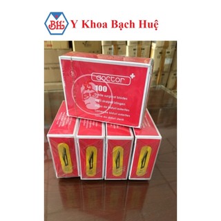 Hộp 100 lưỡi dao mổ số 10.11.12.15 (tặng kèm cán dao số 3)