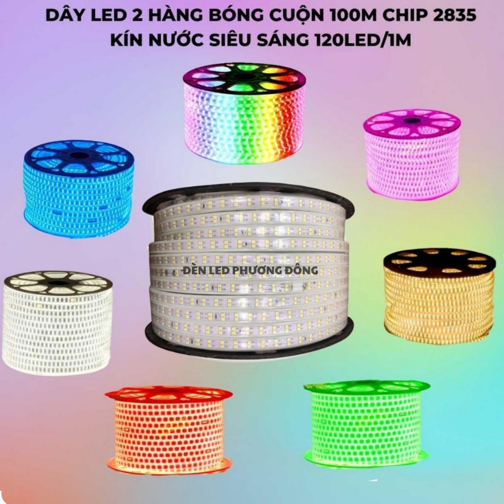 Dây led đôi 2835 - 2 hàng bóng siêu sáng - cuộn 100m