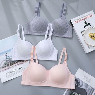 Áo ngực nữ không gọng đệm mút mỏng ôm ngực chất cotton mềm mịn thoáng mát DEVARI A838