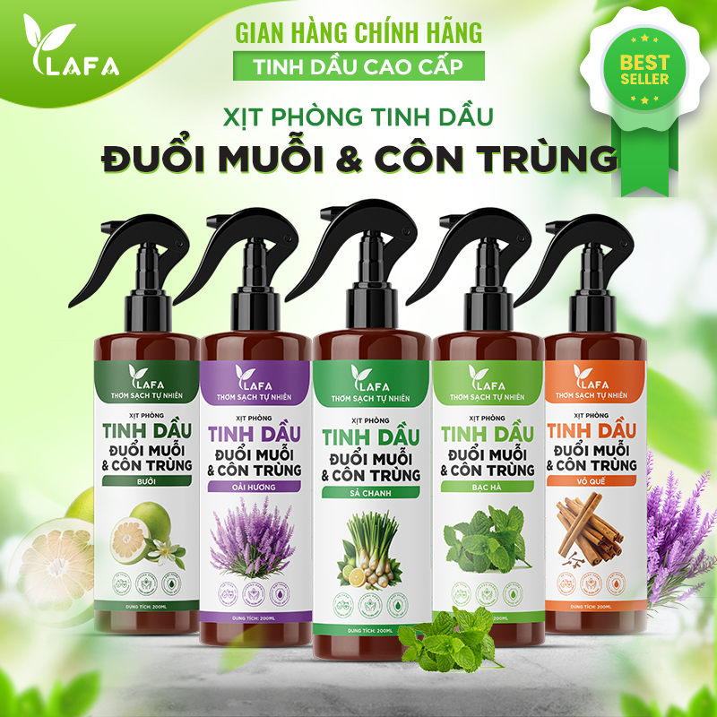 Bình Xịt Phòng Tinh Dầu Bạc Hà LAFA - Khử Mùi, Đuổi Muỗi, Cồn Trùng Hiệu Quả