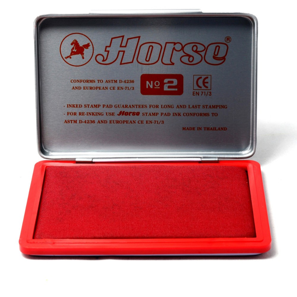 Mực khay mực lăn tay đóng dấu Tampon Horse EN71/3 RED Thái Lan