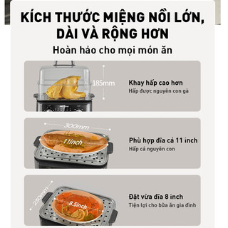 Nồi lẩu hấp đa năng Joyoung JFS-556 - Dung tích 16L, Công suất 1600W - Bản Tiếng Việt, Bảo hành 24T