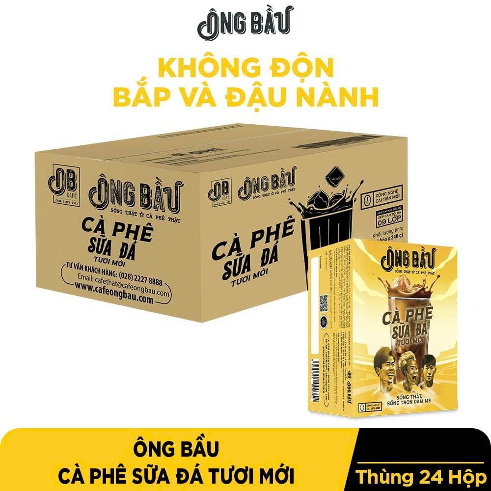 Thùng 24 Hộp cà phê sữa đá tươi mới Ông Bầu – Thương hiệu NUTIFOOD ...
