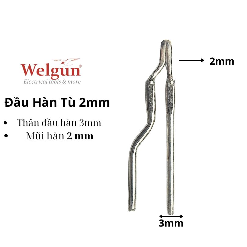 Đầu hàn hợp kim niken siêu bền W20, W25 có tính năng ổn định nhiệt, chống đỏ, chống oxi hóa đầu hàn - Welgun