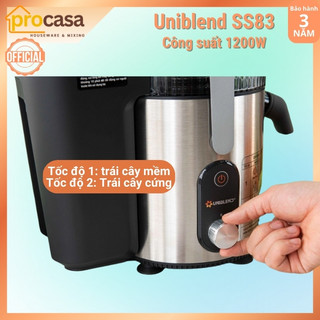 Máy ép trái cây nhanh công nghiệp Uniblend SS-83 - 1200W - lưới ép 0.3mm hạn chế xơ - Phù hợp cho quán và gia đình SS83