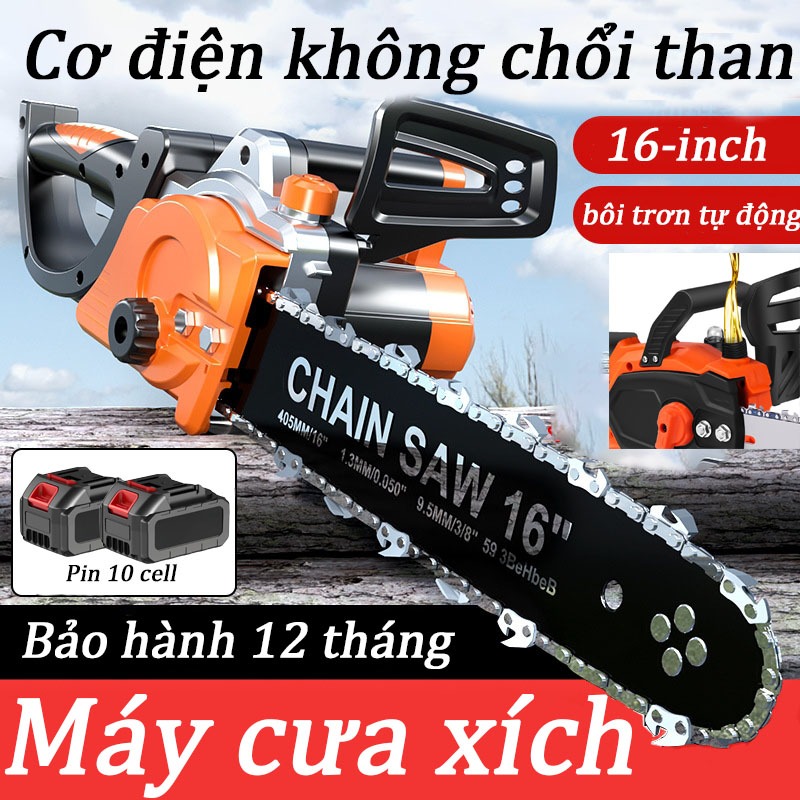 Máy Cưa Xích Pin Victool 16 Inch 3500W Động Cơ Không Chổi Than 135000RPM Cắt Gỗ Khai Thác Gỗ