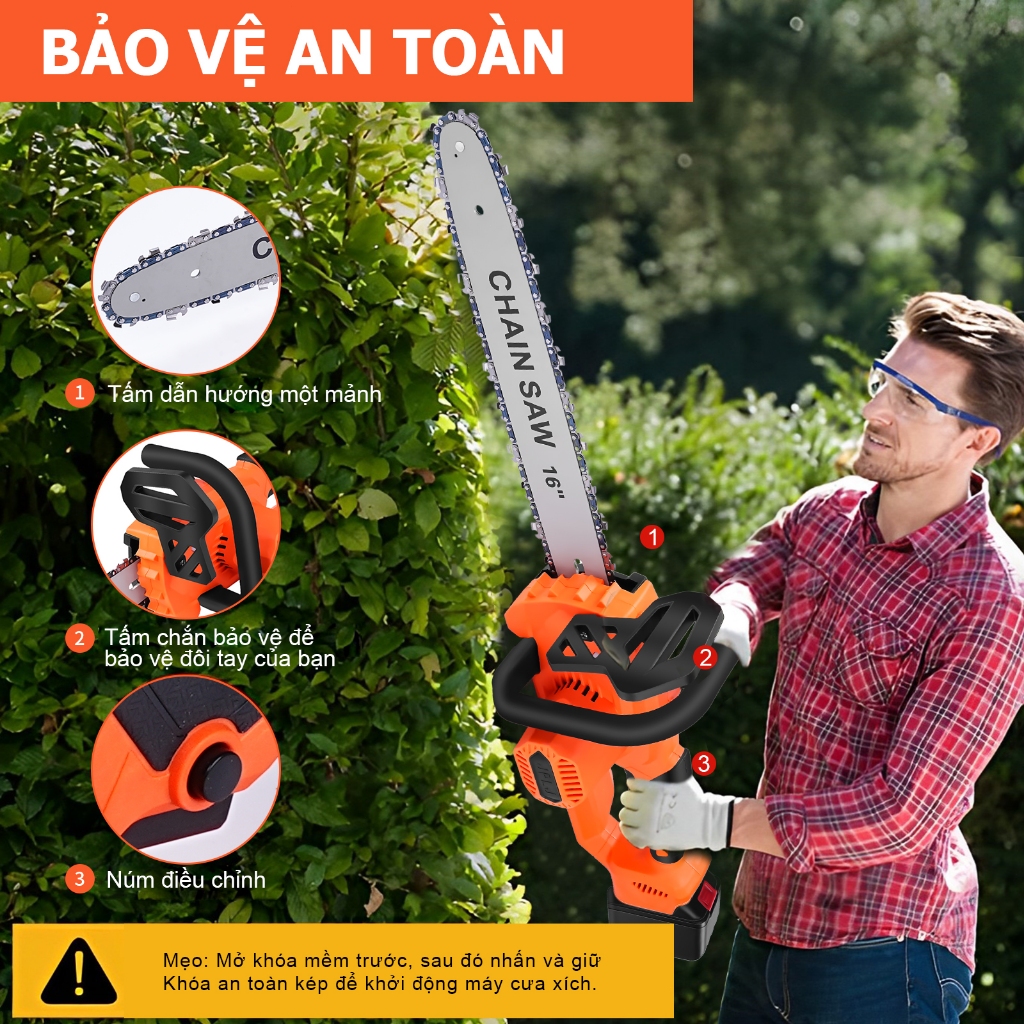 Máy Cưa Xích Pin Victool 16 Inch 3500W Động Cơ Không Chổi Than 135000RPM Cắt Gỗ Khai Thác Gỗ