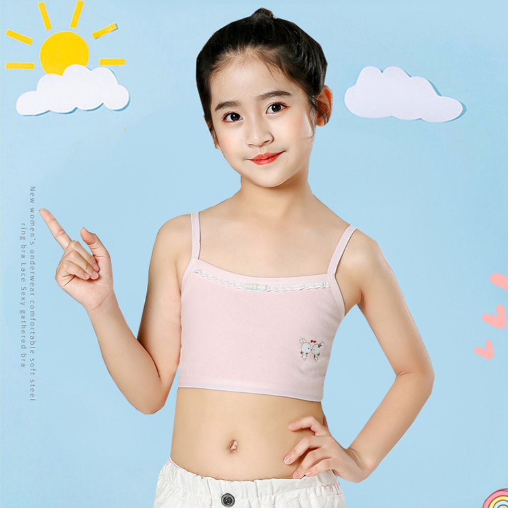 COMBO 3 Áo lót lá học sinh bé gái tuổi dậy thì cotton dày dặn thấm hút in hình dễ thương LANIXA B538