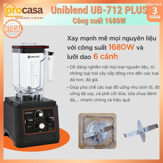 (Có hẹn giờ) Máy xay sinh tố công nghiệp Uniblend UB-712 PLUS - 1680W - chuyên dụng cho quán kinh doanh và nhà hàng