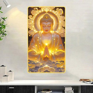 [TRANH PHẬT GIÁO] Tranh Phật A Di Đà - Tranh Treo Tường Phòng Thờ - Tranh Laminate Tráng Gương Cao Cấp Bọc Viền