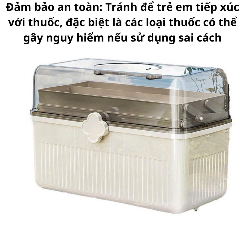 Hộp Đựng Thuốc 3 Tầng, Hộp Đựng Thuốc, Đồ Y Tế Gia Đình Có Tay Cầm, Khóa Đóng Mở An Toàn