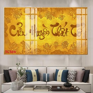 Tranh Cửu Huyền Thất Tổ - Tranh Treo Tường Phòng Thờ Phật Giáo - Tranh Laminate Tráng Gương Cao Cấp Bọc Viền